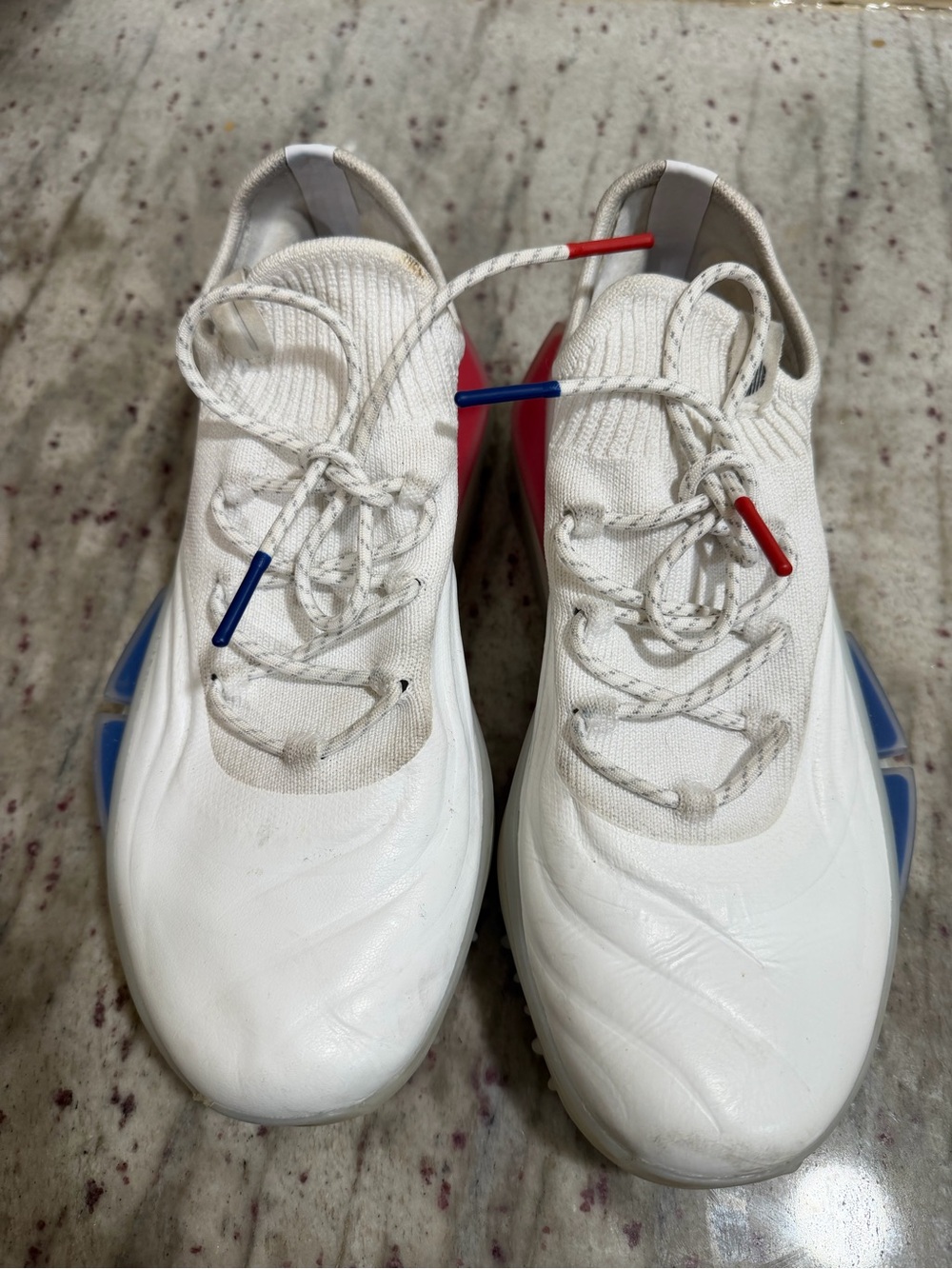 adidas NMD-S1 Boost Cloud White Athletic Shoes with Red & Blue Accents